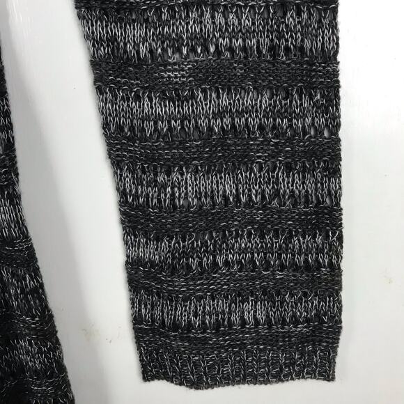 Soft Surroundings Long Line Cardigan Open Front Open Knit Gray Stripe Size Large - Picture 5 of 10
